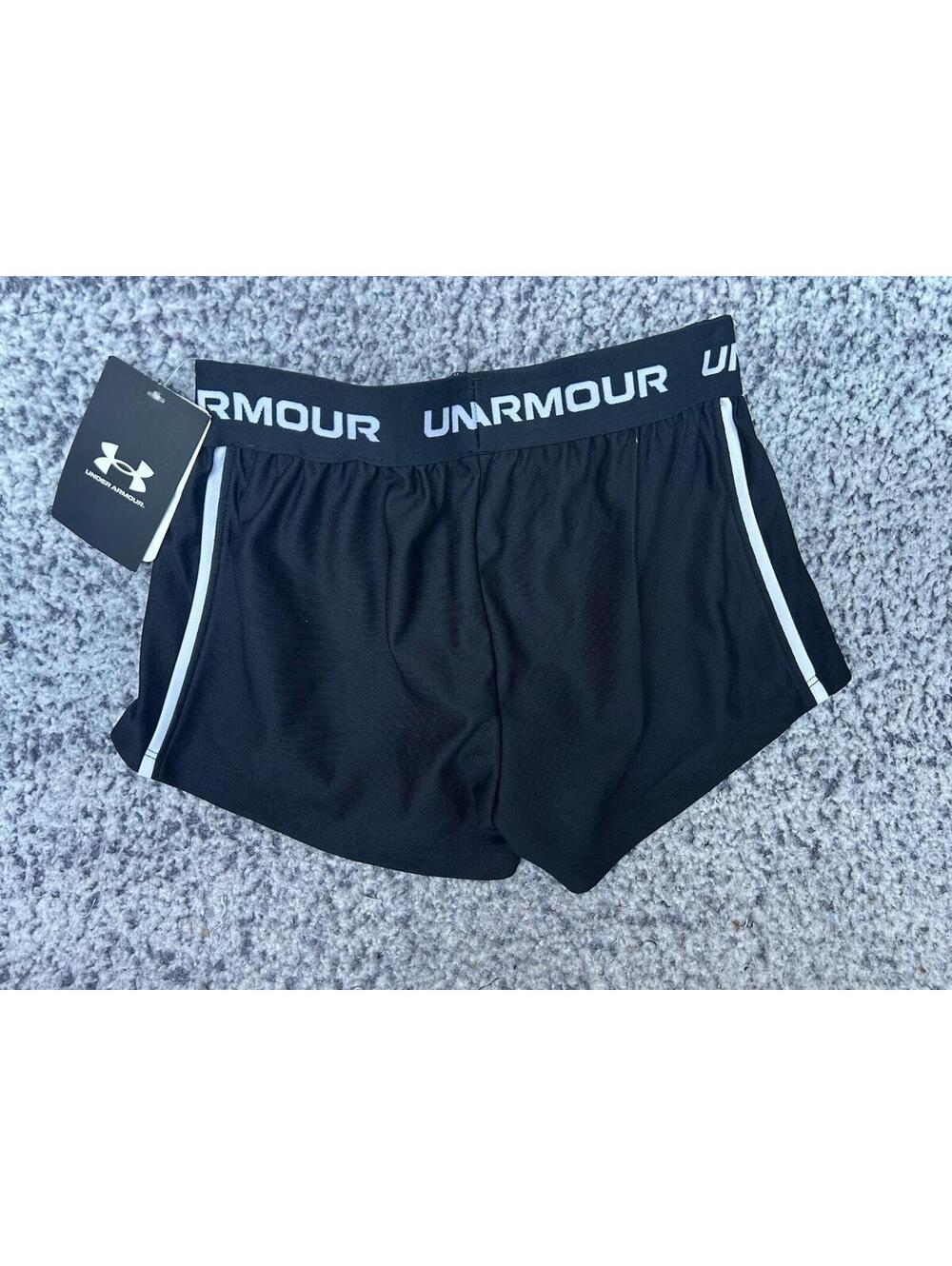 Under Armour Girls Black G Tech Play Up Shorts Youth Small 1390075-002 NWT